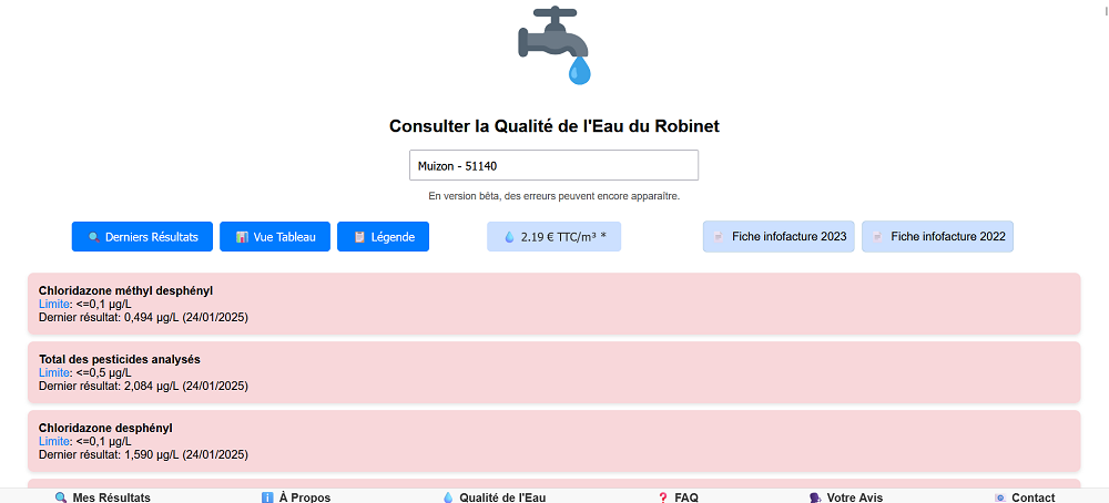 eaudurobinet.fr écran